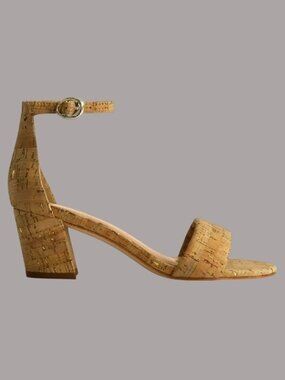 Bernardo Womens Cork Block Heel Ankle Strap Sandals 11M